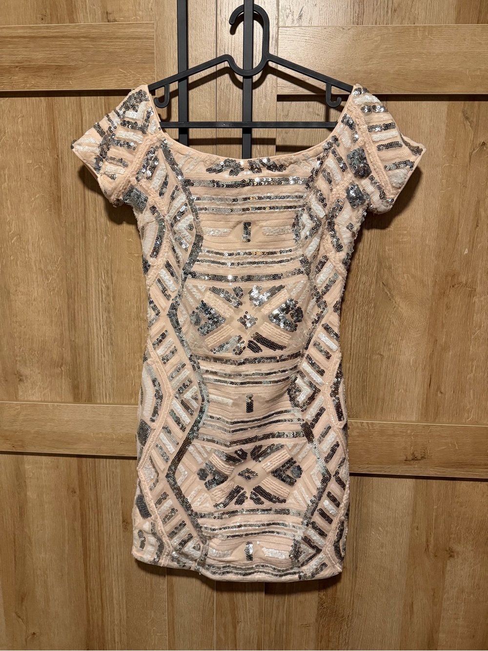Forever 21 Blush Pink Sequin-Embellished Mini Dress